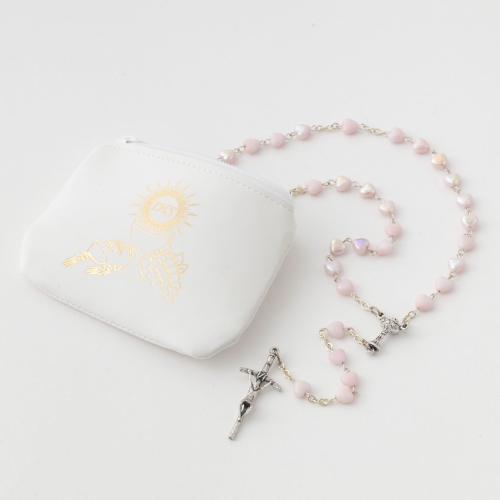 Różaniec serce różowe