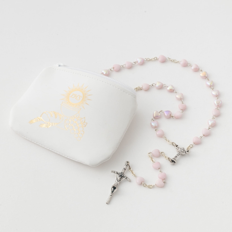 Różaniec serce różowe