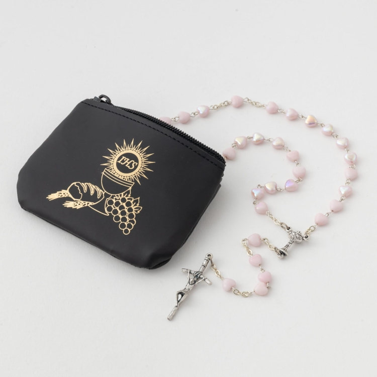 Różaniec serce różowe