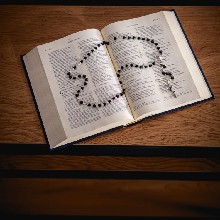 Różaniec serce czarne