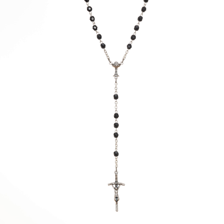 Różaniec kryształ 5 mm czarny