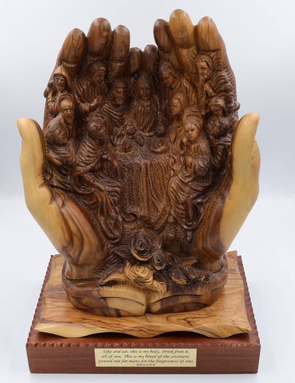 Ostatnia Wieczerza - figura z drewna oliwnego