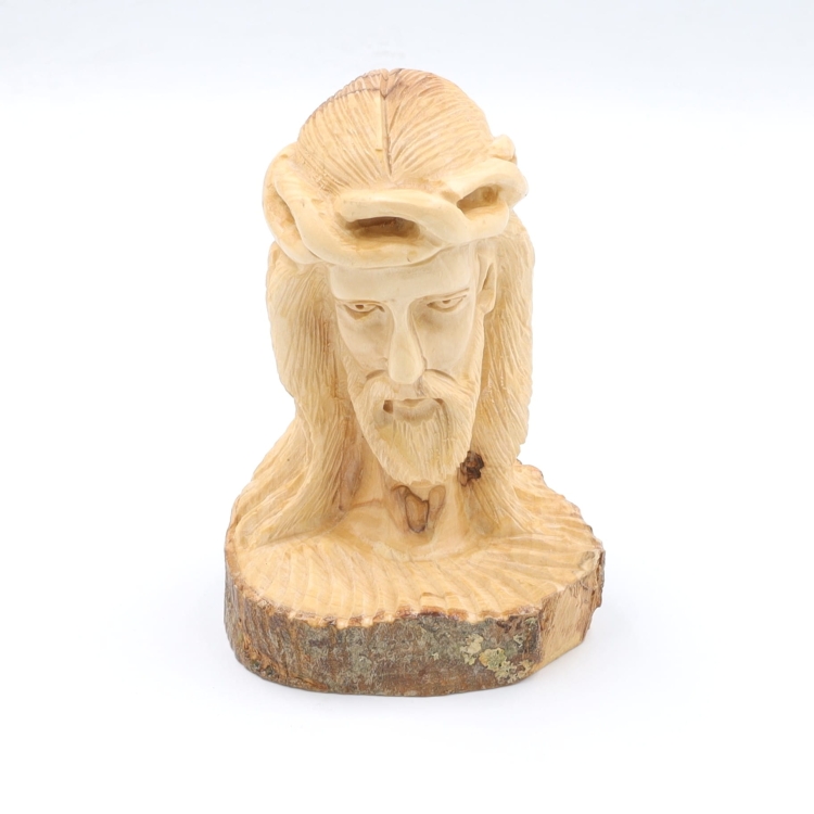 Twarz Chrystusa - figura z drewna oliwnego