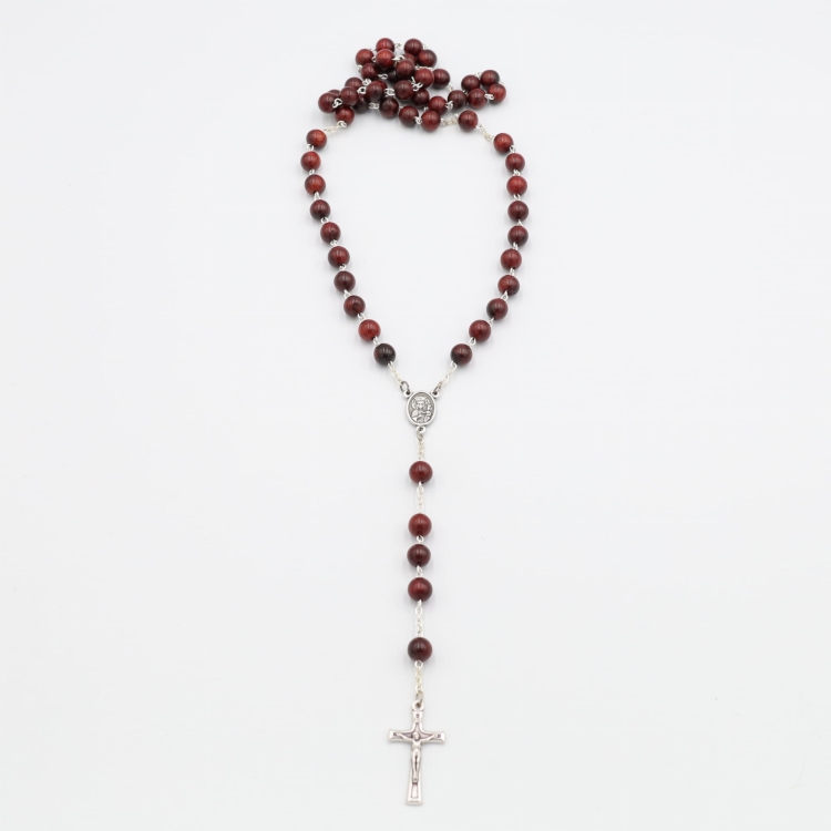 Różaniec drewniany - MAHOŃ